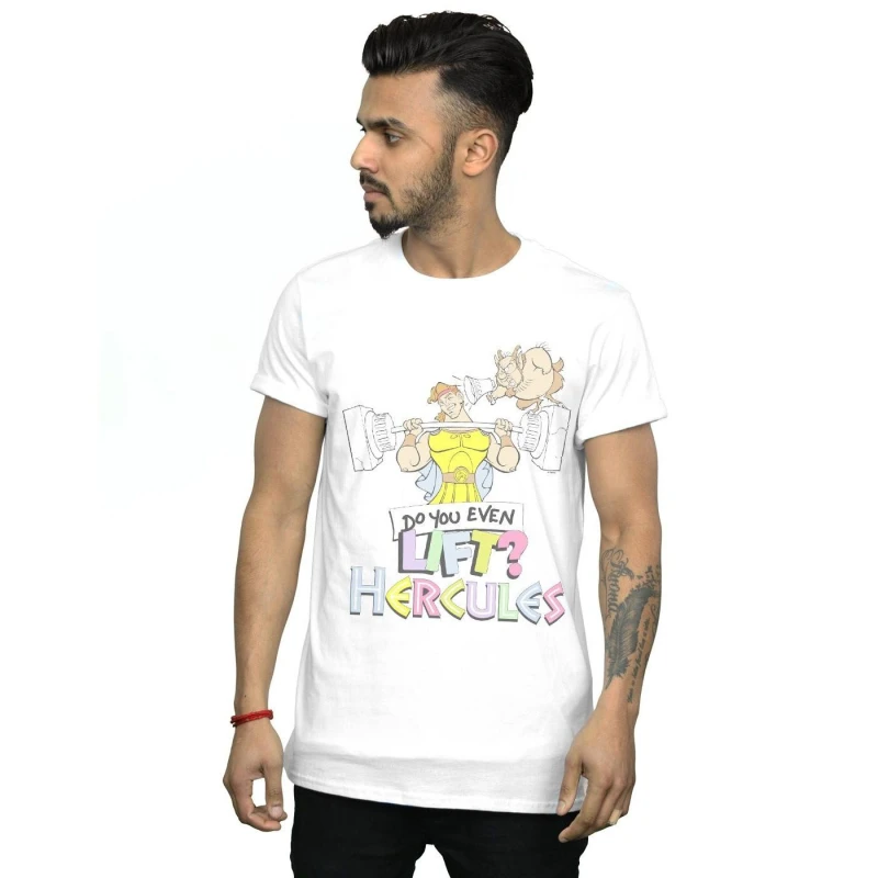 Image of Disney Men Hercules Do You Even Lift? T-Shirt in White Size: Small White S Male 5059276955823