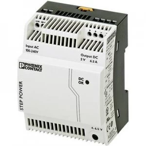 image of Phoenix Contact STEP-PS/1AC/5DC/6.5 Rail mounted PSU (DIN) 5 V DC 6.5 A 32.5 W 1 x