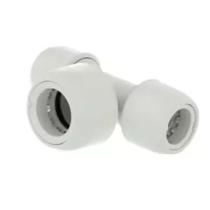 image of Hep2O Double End Reduced Tee White 10mm X 10mm X 15mm Pushfit Hd18/15W