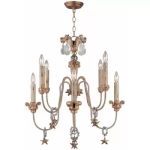 Image of Loops - 8 Bulb Chandelier Hanging Pendant LIght Gold and Silver LED E14 60W Bulb
