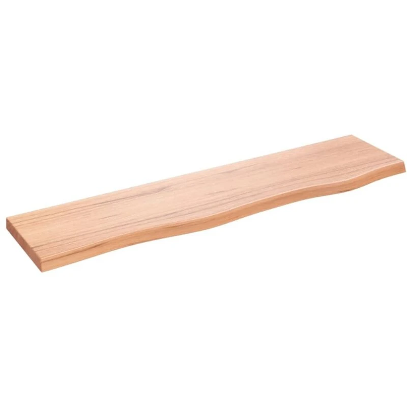 Image of Vidaxl Wall Shelf Light Brown 80X20X2cm Treated Solid Wood Oak, Brown 363659