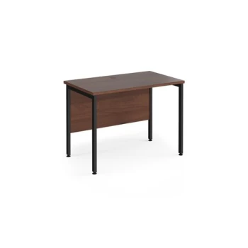 Image of Office Desk 1000mm Rectangular Desk With H-Frame Leg Walnut Tops With Black Frames 600mm Depth Maestro 25