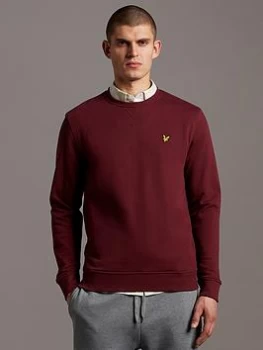 Image of Lyle & Scott Crew Neck Sweat Top - Merlot, Merlot, Size S, Men