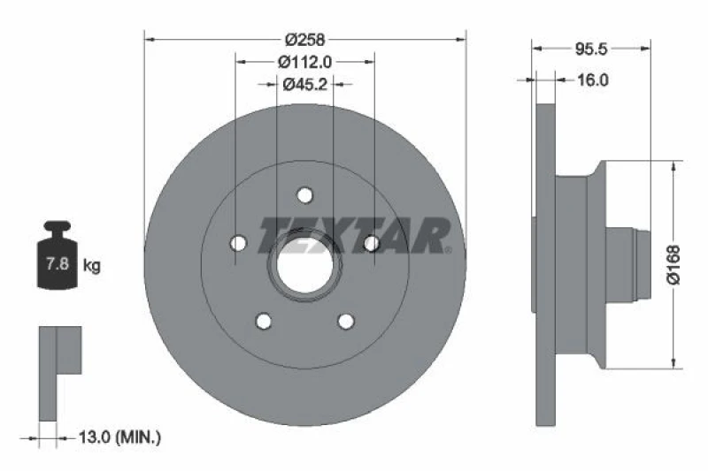 Image of Brake disc TEXTAR 92053000