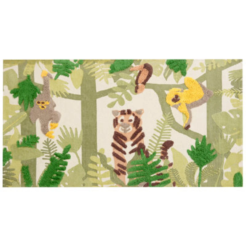 Image of Beliani Kids Rug Janhto Green 80 X 150 Cm Cotton