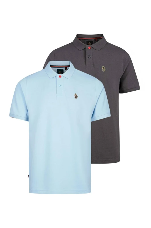 Image of Luke 1977 Mens New Mead 2pack Polo in Grey Size: Small Grey Male S