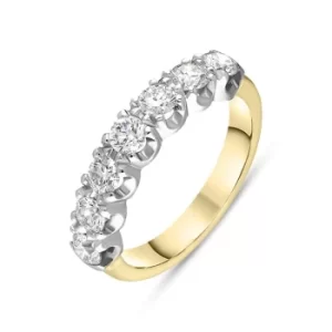 Image of 18ct Yellow Gold Diamond Seven Stone Half Eternity Ring