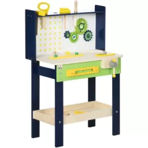 Image of Homcom - Tool Bench for Kids, Wooden Workbench w/ 27 Pieces 55 x 30 x 78cm - Multi Color