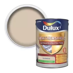 Image of Dulux Weathershield Ultimate Protection Sandstone Smooth Masonry Paint 5L