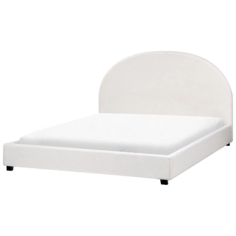Image of Beliani Bed Fabric Vaucluse 160 X 200 Cm (Eu King Size) Off-White