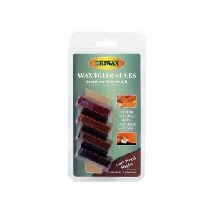 image of Briwax Wax Filler Sticks Dark Wood Shades (Pack 4)