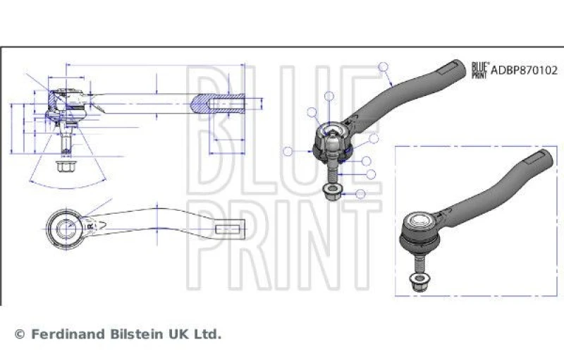 Image of Blue PRINT Track rod end Blue PRINT ADBP870102