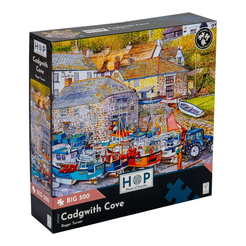 Image of The House Of Puzzles Cadgwith Cove BIG 500 Piece Jigsaw Puzzle Multicolor Unisex 500 Piece