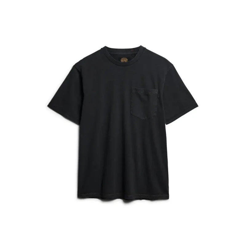 Image of Superdry Pocket T-Shirt with contrast stitching Superdry Noir Male S