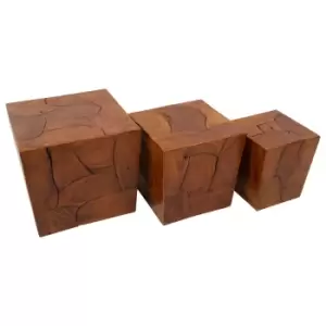 image of Set of 3 Teak Root Stools