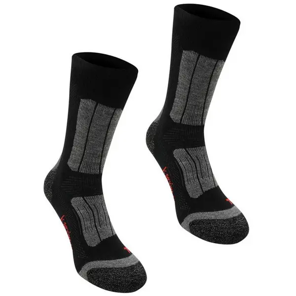 image of Karrimor 2Pk Trekking Socks Juniors - Black 1 - 6