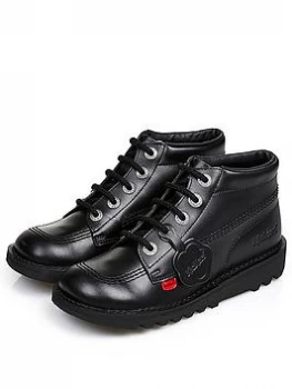 Image of Kickers Junior Kick Stylee Hi School Shoes - Black, Size 11