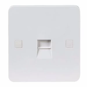 Image of KnightsBridge Pure 9mm 1G White Telephone Extension Socket Flush Wall Switch