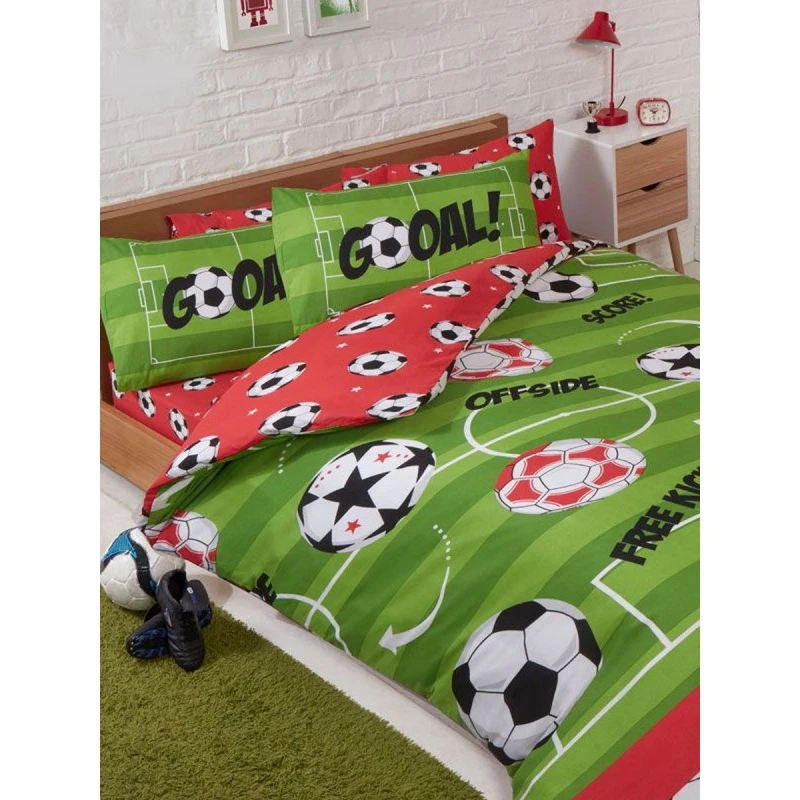 Image of Bedding & Beyond Football Duvet Cover Set in Red Size: Double Red Unisex Double