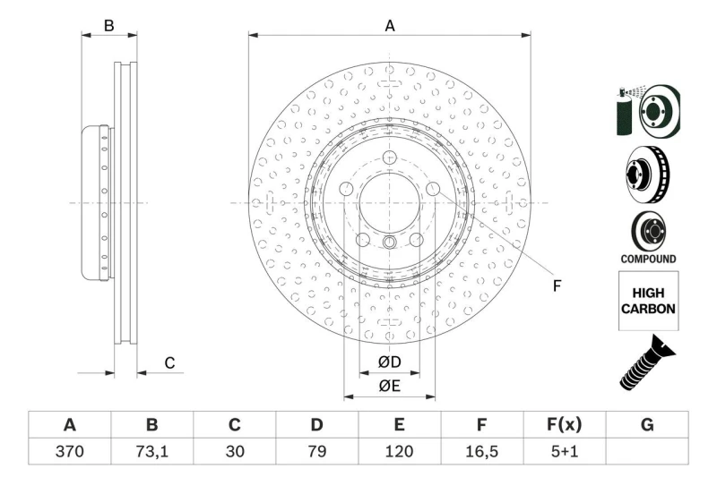 Image of Brake disc Bosch 0 986 479 E21