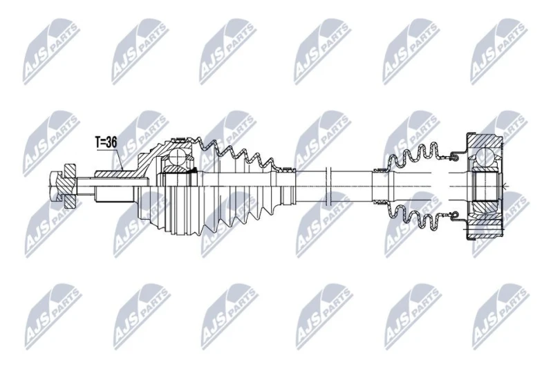 Image of NTY NPW-AU-106 Drive shaft Front Axle Right Drive Shaft (13)