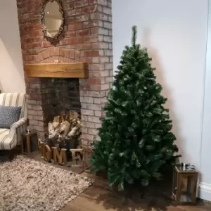 image of Snowtime - 180cm 6ft Carson Spruce Green Hinged Festive Christmas Tree With 711 Tips