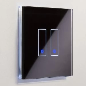 Image of Iotty Smart Switch - Rectangular Model E, 2 Gang - Black