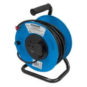 image of PowerMaster Cable Reel 230V Freestanding 13A 25m 2 Socket 303754