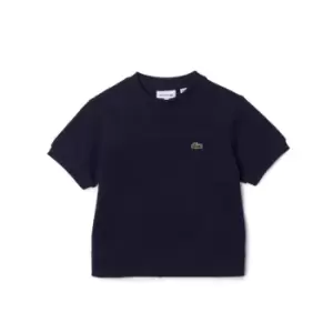 Image of Lacoste Lacoste Pleated T-Shirt Junior Girls - Blue