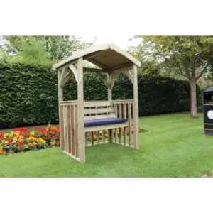 image of Anastasia 2 seat Garden Arbour, wooden garden bench seat with trellis