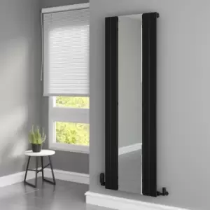 Image of Black Vertical Single Panel Radiator with Mirror 1800 x 600mm - Tanami