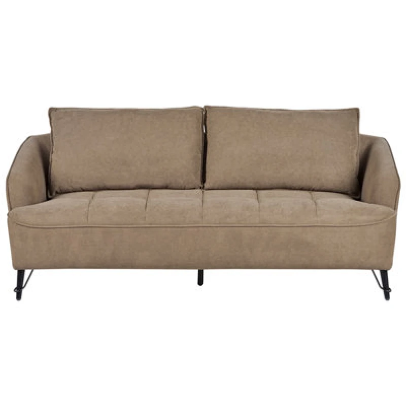 Image of Beliani Sofa 3 Seater Hobro Fabric Light Brown
