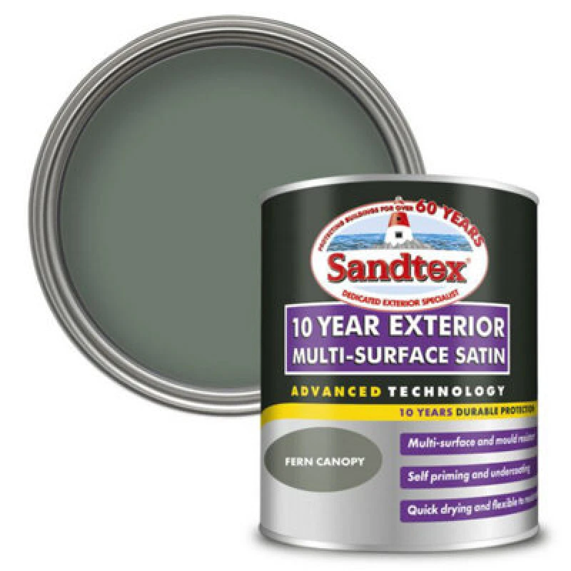 Image of SANDTEX Sandtex - 10 Year Exterior Multi Surface Satin - Fern Canopy - 750ml 5100992