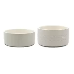 Image of Scruffs Icon 2pc Bowl Set Light Grey - 25/20cm