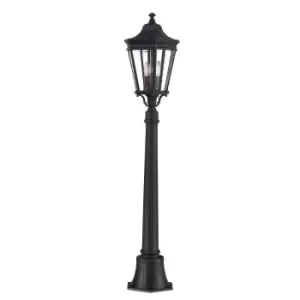 image of Outdoor IP44 2 Bulb Short Mini Lamp Post Pillar Black LED E14 60W