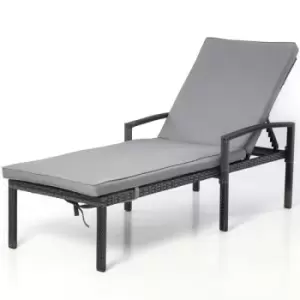 image of Maze Rattan Austin Outdoor Lounger in Grey