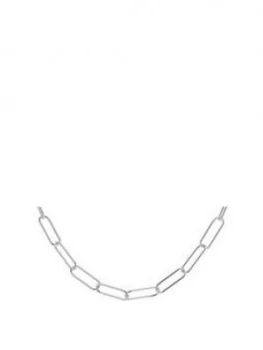 image of The Love Silver Collection Sterling Silver Paper Clip Chain Necklace