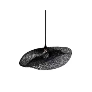 Image of Pehcevo Wire Ceiling Pendant Light 1x E27 Bamboo Black