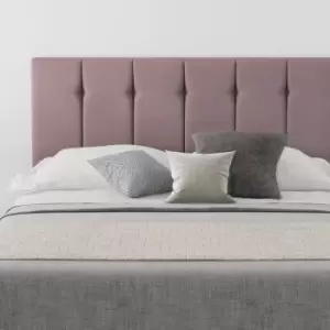 image of Hepburn Upholstered Headboard, Plush Velvet, Blush - Headboard 60cm Size Single (90x190)