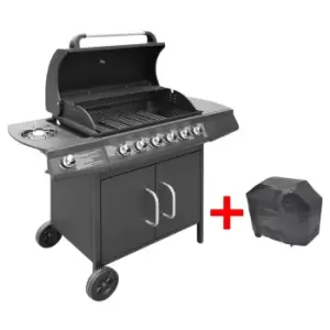 Image of Vidaxl Gas Barbecue Grill 6+1 Cooking Zone Black