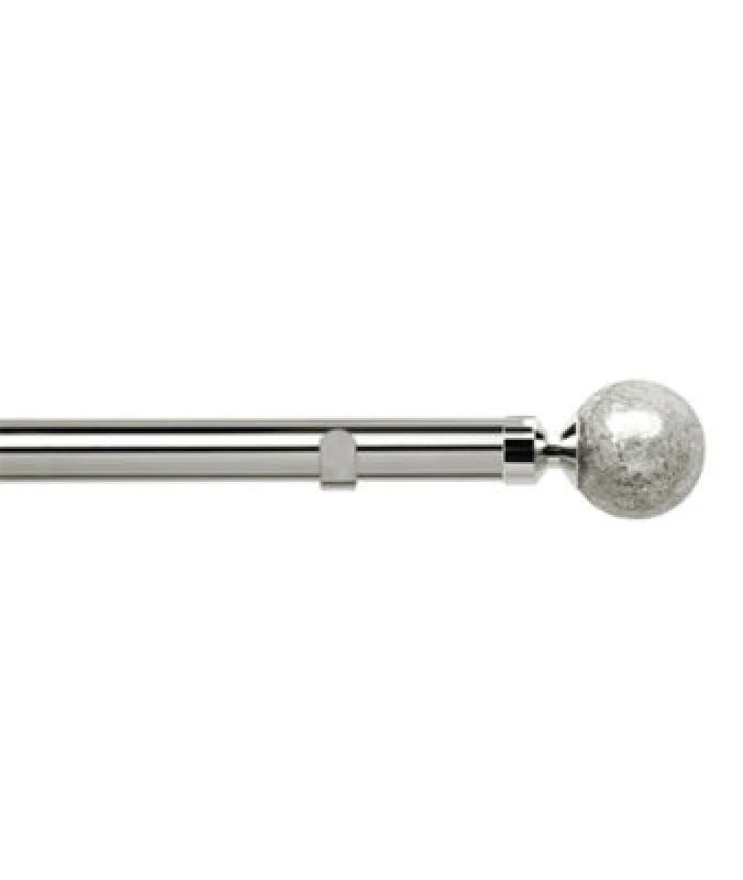 Image of Unknown 28mm Fixed Length Metal Eyelet Curtain Pole Set In Chrome - Empire Finial, 50Cm
