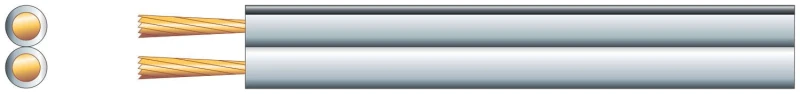 Image of Mercury 100m White Economy Fig 8 Speaker Cable - CCA 2 x (42 x 0.2mm) 807.057UK