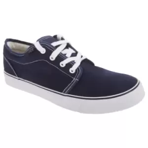 Image of Dek Mens 4 Eye Padded Canvas Deck Shoes (9 UK) (Navy Blue)