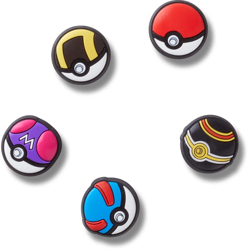 Image of Crocs Jibbitz Crocs Poke Ball (x5) Multicolore Unisex TU