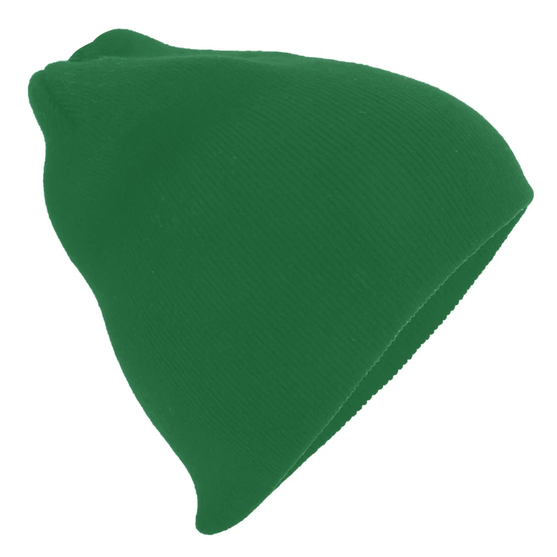 Image of Beechfield Beechfield Men Plain Basic Knitted Winter Beanie Hat in Bottle Green Bottle Green One Size Male 5055747774009