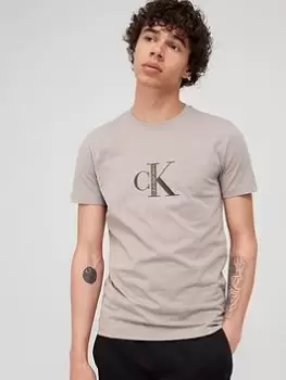 Image of Calvin Klein Jeans CK Institutional T-Shirt - Perfect Taupe , Perfect Taupe, Size S, Men