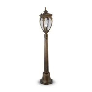 Image of Fleur Outdoor Bollard Black with Gold, IP44