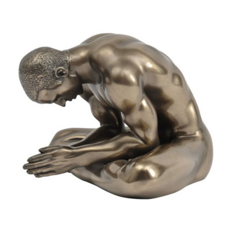 Image of Buttercup Farm Keswick Meditating Man Sculpture - Polyresin/calcium Carbonate - L12 X W13.5 X H8.5cm - Bronze