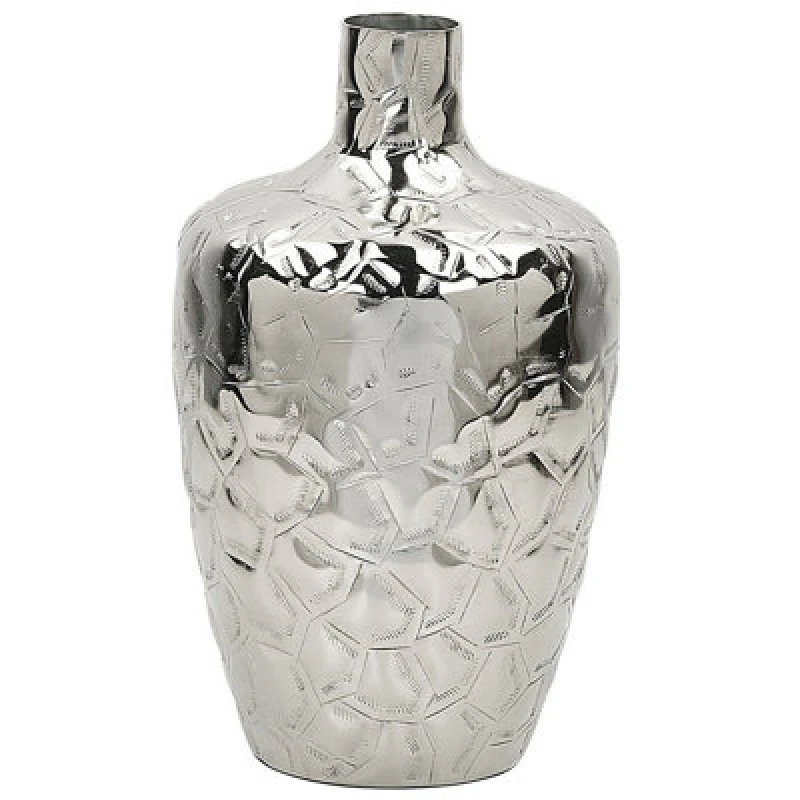 Image of Beliani Flower Vase Inshas Metal 33cm Silver