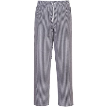 image of Portwest - C079 - Check Sz M Regular Bromley Chefs Trousers Checked Checkered